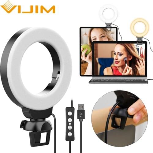 Ulanzi VIJIM CL06 Video Conference Light 4'' 10cm Selfie Ring Light For iPad Laptop PC Webcam Light With Clip for Youtube Live