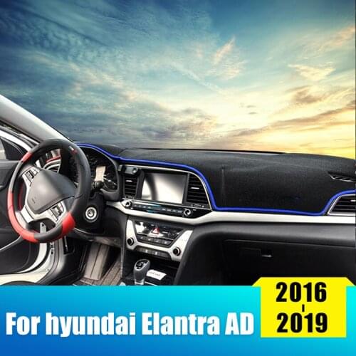 Car Dashboard Avoid light Pad Instrument Platform Desk Cover Mats Carpets For Hyundai Elantra AD 2016 2017 2018 2019 Accessories