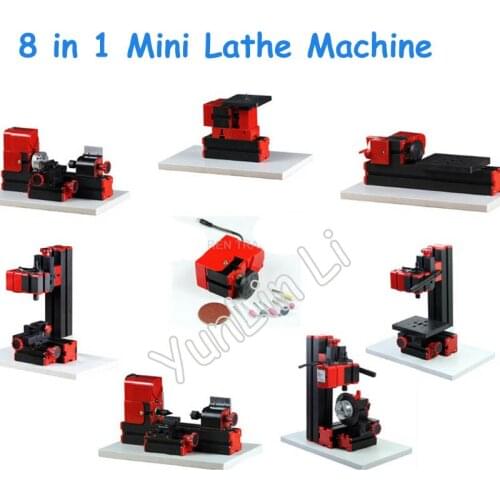 8 in 1 Mini Lathe Machine 20000r/min 110V-240V Saw Workbench Area 90*90mm Mini Combined Machine Tool Plastic Plate