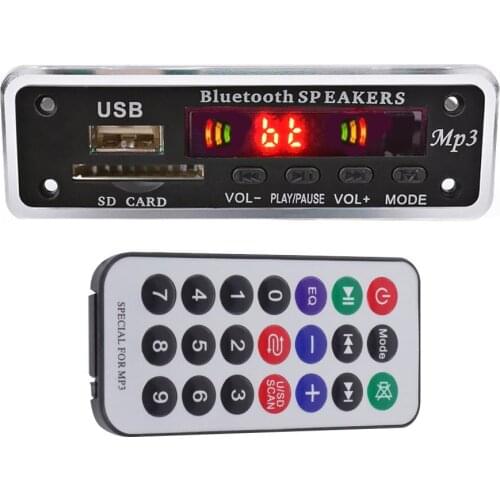 MP3 Player Car Speaker FM Radio USB 3.5 mm AUX Audio Security Digital Card Wireless Bluetooth MP3 Decoder Module Auto Accessory