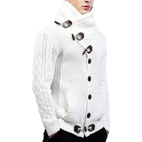 Mens Cardigan Sweaters Turtleneck Sweater Men 2020 Autumn Winter Casual Slim Full Sleeve Mens Knitted Sweaters Cardigan Hombre