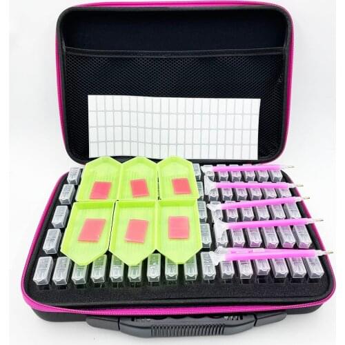 20/40/80 Box Diamond Painting Cross Stitch Accessories Tool Box Container Diamond Storage Jar With Tray Set 5D Embroidery Mosaic