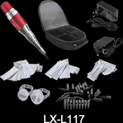 Digital Tattoo Machine Kit Eyebrow Lip Liner Permanent Makeup with Adapter Foot Pedal Tattoo Needle Tips Ring Cup Kit Set Supply