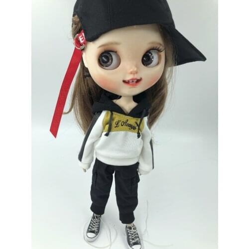 New Fashion Bllyth Doll Clothes Hoodie Hat or Overalls Pant for Doll Accessories (fit Blyth,ob24,azones 1/6 Dolls)