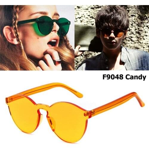 JackJad 2020 New Fashion Transparent Candy Color Rimless Frame Sunglasses Brand Design Round Style Sun Glasses Oculos De Sol