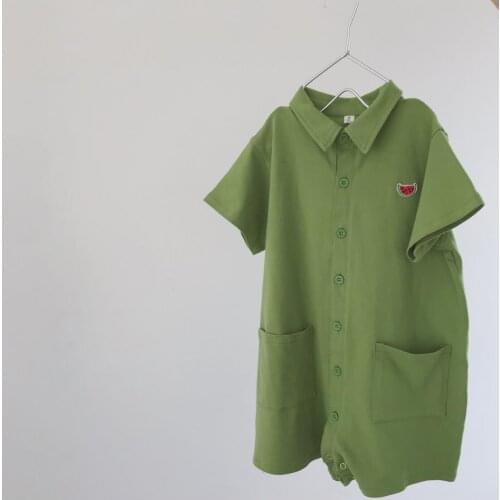 2021 new stylish girls boys overalls fashion summer cotton kids jumpsuit