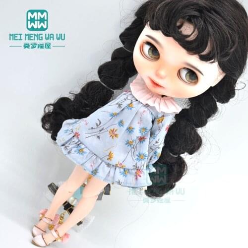 Blyth Doll Clothes fashionable vintage dress, denim skirt for Azone doll accessories