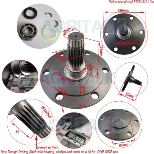 New designed front driving shaft with bearing, seals and circlips kit for Foton Lovol FT254, part number: FT254.31F.111a