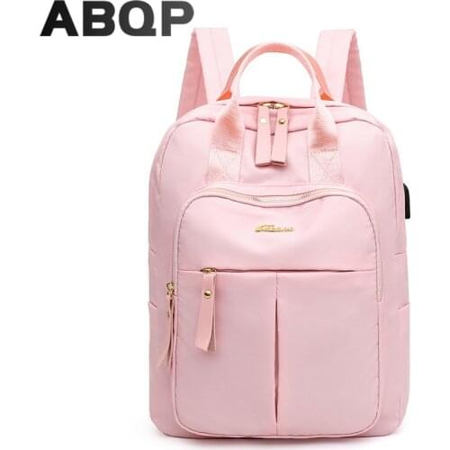 ABQP School Backpack For Girls Waterproof Oxford Travel Trolley Case Strap Womens Backpack Anti Theft Backpack For Women