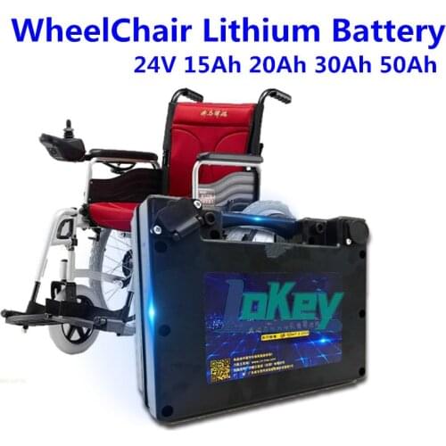 24V 15Ah 20Ah 30Ah 50Ah lithium battery pack of folding electric motor wheelchair rechargeable battery +3A charger