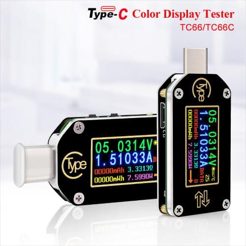 TC66/TC66C Type-C PD trigger USB-C Voltmeter ammeter voltage 2 way current meter multimeter PD charger battery USB Tester