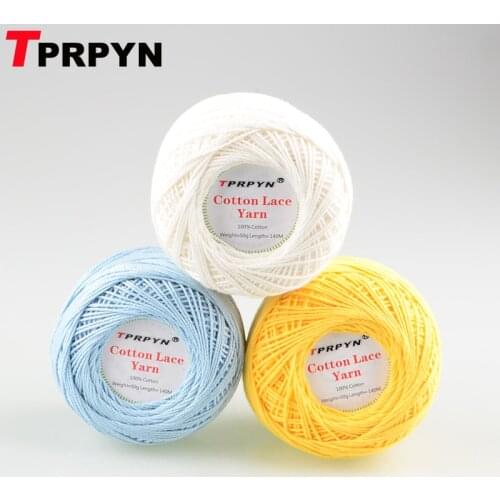 TPRPYN 1Pc=50g 3# Lace 100% Cotton Yarn For Knitting Hand Knitted Crochet Yarn Worsted Crocheted line Threads To Knit 140M