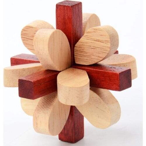 Chinese Kong Ming Luban Lock Traditional Kid Toy Unique 3D Wooden Puzzles Classical Intellectual Wooden Cube Educational Toy Set