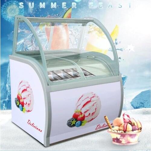 Large Capacity Ice Cream Display Cabinet Machine Commercial Egg Roll Cone Ice Cream Sundae Storage Machine Popsicle Showcase