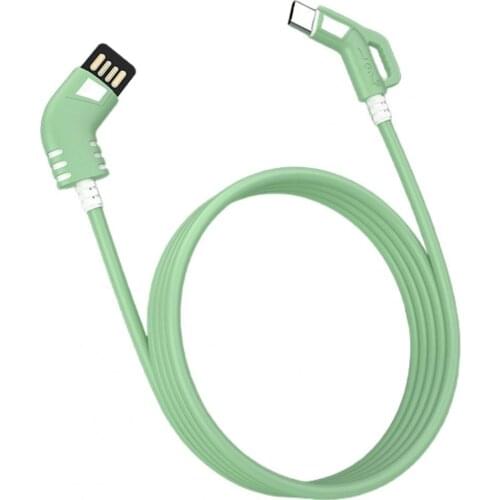 1m Multicolor Data Cable 90 Degree 2-in-1 Type-C Quick Charging Cord Mobile Phone Cables