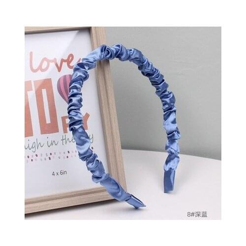 1pcs Korean version of sweet satin pleated headband, cream girl all-match headdress