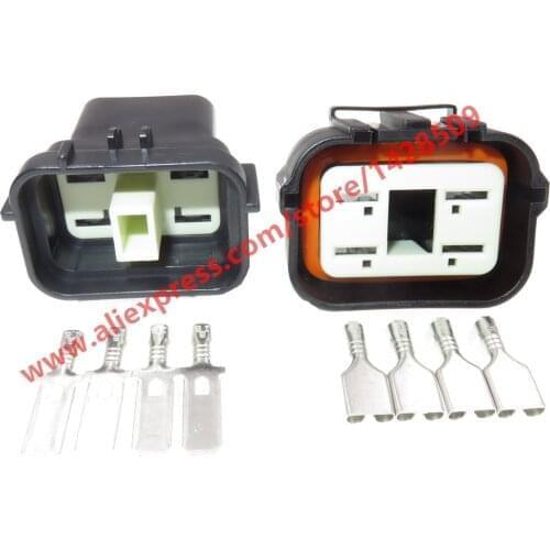 10 Sets 4 Pin Female Male Waterproof Plug Electrical Auto Connectors 6.3mm Plug 344074-1 344080-1