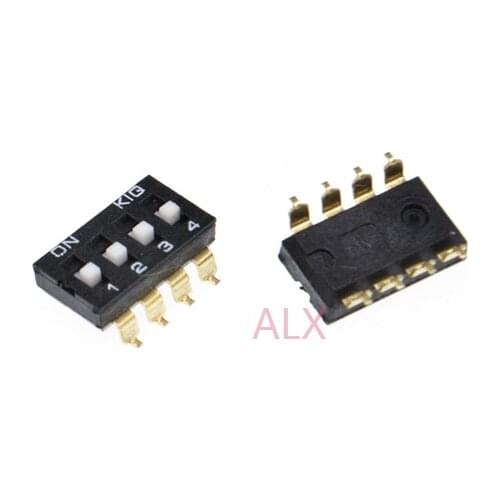 10PCS 4p 4 Position SMD TOGGLE switch doule Row 4PIN PITCH 2.54MM Slide Switches 4 PIN