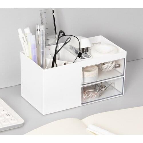 2021 Creative Multifunctional Desktop Organizer Holder Case Makeup Storage Box School Office Stationery