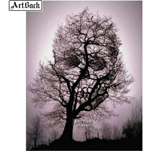 5d diamond painting tree skull landscape full square & round handmade mosaic canvas art diy resin embroidery crafts 50x65cm
