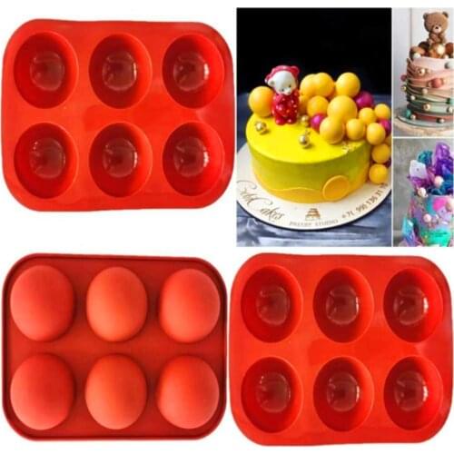 6-Hole/Pair Chocolate Cake Mold For Baking Silicone Molds Confectionery Pastry Cupcake Candy Pudding Festival Party Supply
