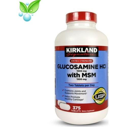American Original Kirkland Glucosamine HCL with MSM Glucosamine Hydrochloride Joint Po 375 Capsules 1500mg