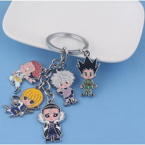 Anime HUNTER×HUNTER Keychain Hisoka Kulolo lushilufelu Kurapika Figure Pendant Keyring Car Bag Jewelry Cosplay Accessories Gift