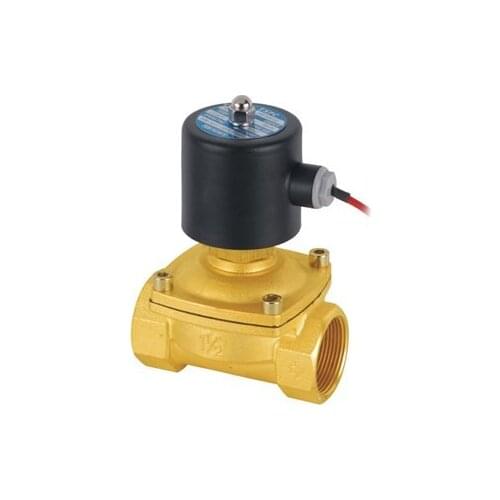Free Shipping 2PCS 1-1/2'' NORMALLY OPEN Brass Electric Solenoid Valve NO 2W400-40-NO DC24V
