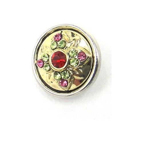 Free shipping Mini 1.2cm multicolor flower charm DIY snap button metal charms