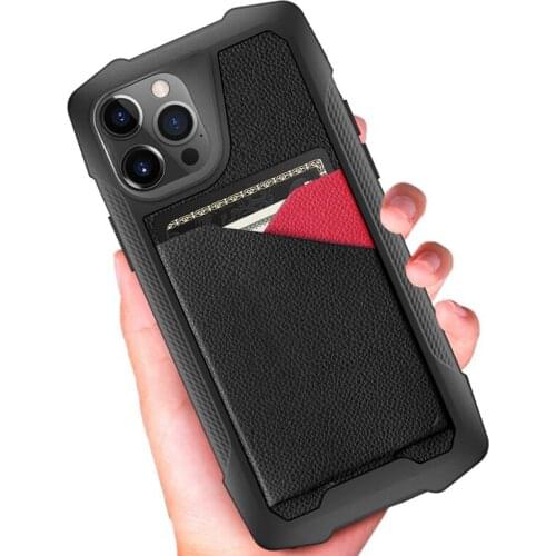 For iPhone 12 Pro Max Case Full Protection Card Holder Case Shockproof PU Leather + TPU Cover with Card Slot For iPhone 12 Pro