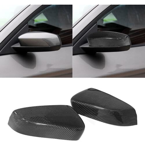 For Ford Mustang 2008 2009 2010 2011 2012 2013 Add On Style Carbon Fiber Rear View Mirror Cover Black Finish