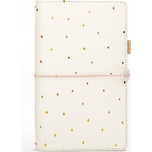 Yiwi White PU leather TN Travel Notebook DIY Diary Monthly Planner Meeting Plan Agenda Organize Fashion Cute Stationery