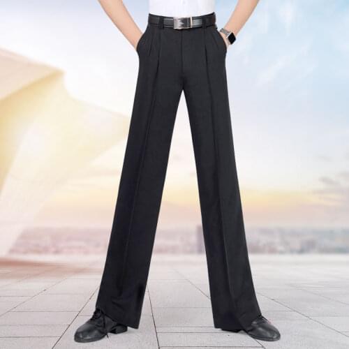Doubl Brand Latin Modern Dance Pants Thin Man Section Summer Black Mens Wide-Leg Pants Teacher Wear Practice Full Of Drape