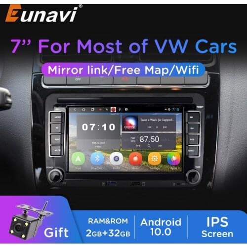 Eunavi Android Car Radio GPS For VW Golf 5 6 Passat B6 B7 Polo Sedan Tiguan Touran Sharan EOS T5 Amarok Skoda Octavia Yeti 2 Din