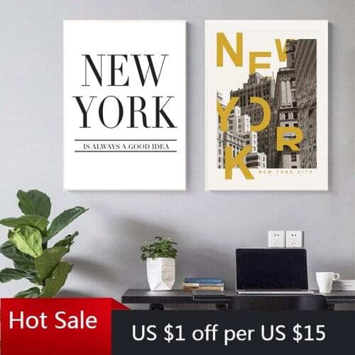 New York City Photo illustration Posters and Prints Wall Picture New York is Always a Good Idea Quote Home Decor Canvas Painting