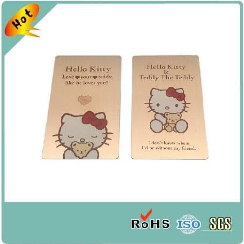 Hotsale etched rose gold plated stainless steel metal business card