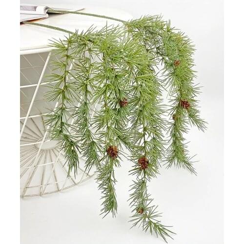 80cm Artificial Plastic Pine Branch Pine Cone Fake Plant Christmas Party Decoration Tree Artificial Grass Christmas Home Decorat
