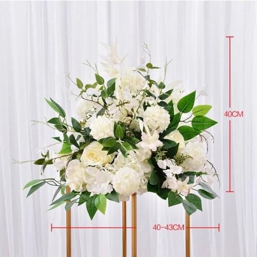 Fake Flower Ball 12pcs Artificial Flower Ball Centerpieces With leaf Wedding Party T Stage Backdrop Wall Decor Table Engagement