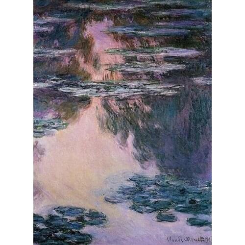 Water Lilies Oil Painting by Claude Monet - Canvas Wall Art Famous Oil Painting Reproduction By Skilled Artists Dropshipping