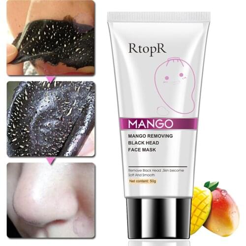 RtopR Mango Blackhead Remover Nose Mask Acne Treatment Oil Control Shrink Pores Deep Cleansing Black Face Mask T Zone Skin Care