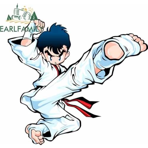 EARLFAMILY 13cm x 11.9cm For Anime Judo Fighter Personality Creative Car Stickers Sunscreen Decal Graffiti Car Accessories Decor