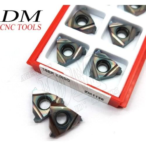 10pcs 16ER 2.0ISO Threading Tool Thread Cut Tipped Carbide Blade Lathe Used For Processing Steel, Stainless Steel, Cast Iron