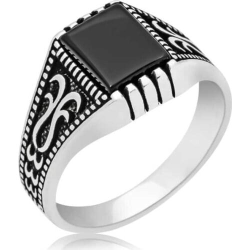 Original silver , Black Onix Stony Male ,Ring, Good Quality and Affordable Stony ,Rings Types