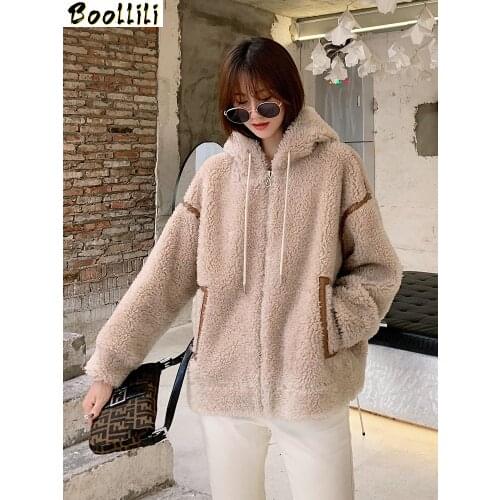 Boollili Real Fur Coat 100% Wool Jacket Women Clothes 2020 Autumn Winter Coat Women Sheep Shearing Korean Fashion Fur Tops
