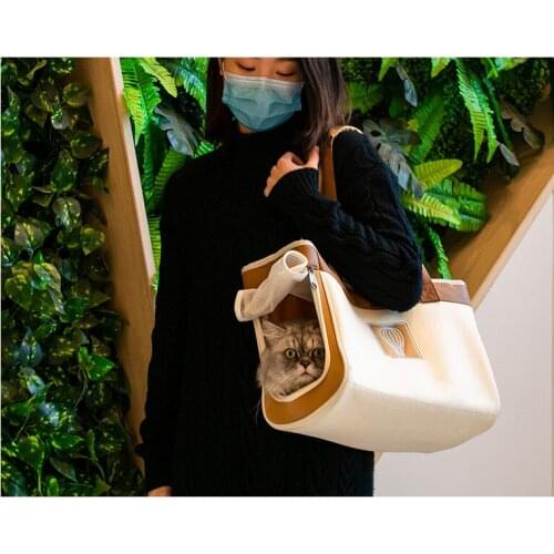 Cat supplies portable cat bag large out portable cat backpack face value canvas large capacity breathable pet bag