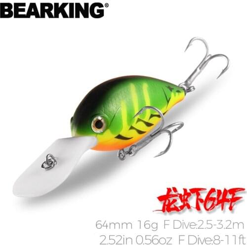 BEARKING 65mm 16g floating Crankbait Wobbler Trout Fishing Lure Freshwater Minnow Crank Artificial Hard Bait Fishing Tackle