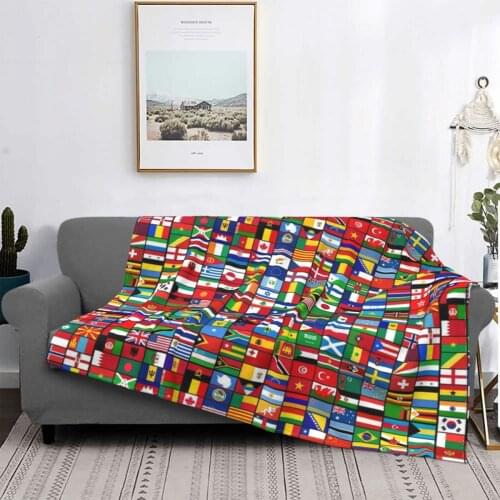The Worlds Flag Blankets Fleece Summer Freedom Globe Multi-function Super Warm Throw Blanket for Sofa Travel Quilt