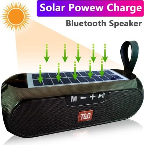 Portable Column WirelessBluetooth bass Speaker Stereo Music Box Solar Power Bank Boombox waterproof USB AUX FM radio super bass