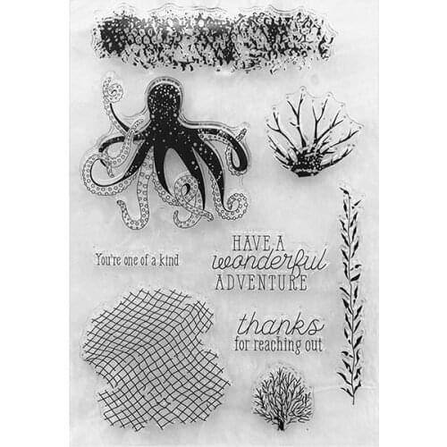 SS Creativity Octopus Sea Scrapbook Transparent Clear Stamp Paper Crafting Suppliers 2021 New Arrival Cardmaking Silicon Stampin