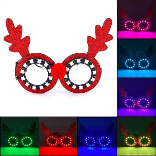 Glowing Led Glasses Christmas Party Decor Children Gift Luminous Decorative Eyeglasses For Christmas New Year